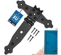 KOTARBAU® Bisagras de puerta en T 150 mm, Bisagra de acero inoxidable negra, Herraje para puertas de jardín, cobertizo, granero, Bisagra para puertas abatibles, Estilo rústico, Bisagra decorativa