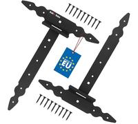 KOTARBAU® Bisagras en T (2 unidades, 300 mm, acero con recubrimiento en polvo, 2 unidades, para puerta de madera, para carga, para cargas pesadas, herrajes, puertas de jardín, bisagras de puerta