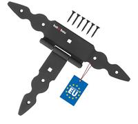 KOTARBAU® Bisagras en T de 150 mm, acero pulverizado, negro, bisagra para puerta de jardín, bisagra, puerta de madera, bisagras, bisagras, resistente para puerta, herrajes, puerta de jardín, bisagras