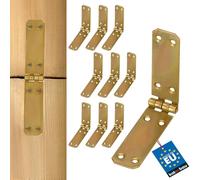 KOTARBAU® 10 Bisagras de acero inoxidable para muebles, 150x25 mm, Bisagra de libro, Nudo enrollado, Conector, Bisagra plegable de doble hoja, Bisagra multiuso para cajas de madera, Galvanizada, 10