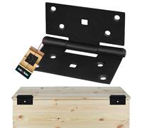 KOTARBAU® Bisagras plegables de acero pulverizado, 90 x 95 mm, para puertas de armarios, pianos, muebles y ventanas, negro