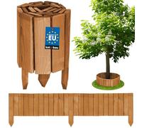KOTARBAU® Border enrollable de 20 x 110 cm, color roble recortable, borde de madera, cercado para arriates de madera de pino, valla de empalizada, valla pequeña, frontera de arriates, valla decorativa