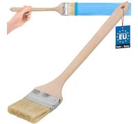 KOTARBAU® Brocha Plana para radiador con Mango de Madera, 76 mm, Pincel en Forma Curva, acodada, Mango Plano y Alargado para Superficies de dificil Acceso, Brocha para radiadores