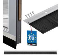 KOTARBAU® Burlete Cepillo Puerta - 1 m - Protector Bajo Puerta Exterior - 45 mm - Burlete Bajo Entrada Aluminio - Insectos - Larga Duración - Fácil Montaje - Atornillable