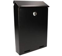 KOTARBAU® Buzón Exterior de Acero galvanizado, Buzón Negro 260 x 180 x 55 mm, Buzón de Pared, Buzón con 2 Llaves, Formato C-5, Buzón Correos Exterior, Buzon metálico