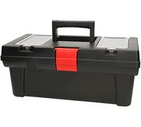KOTARBAU® Caja de herramientas 16" 40 cm, Caja herramientas plástico resistente, Bandeja extraíble, Organizador, Asa de transporte, Maletín para herramientas, 2 organizadores en la tapa