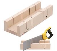 KOTARBAU® Caja de ingletes, Caja para inglete 30 x 10,5 cm, Ideal para cortes en ángulos de 90° y 45°, Caja para cortar marcos, perfiles, tubos, Caja de sierra ingletador