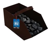 KOTARBAU® Caja para cenizas, Recipiente con asa, Accesorio de chimenea, Ideal para transportar ceniza, leña o carbón, Cubo, Bandeja, Ideal para estufa, chimenea, barbacoa, Acero, Marrón