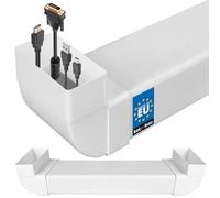 KOTARBAU® Canaleta para cables empotrada para TV, 110 x 55 mm, longitud: 62 cm, plástico, invisible, pasacables para TV, canal, empotrable, color blanco