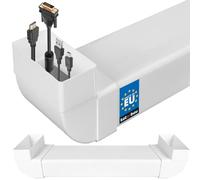 KOTARBAU® Canaleta para cables empotrada para TV, 120 x 60 mm, longitud: 63 cm, plástico, invisible, pasacables para TV, canal, empotrable, color blanco