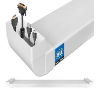 KOTARBAU® Canaleta para cables empotrada para TV, 204 x 60 mm, longitud: 150 cm, plástico, invisible, pasacables para TV, canal, empotrable, color blanco