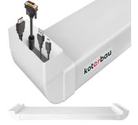 KOTARBAU® Canaleta para Cables - Tapa Cables Pared - PVC - 204 x 60 mm - 113 cm - Blanco - Oculta Cable - Fácil Montaje