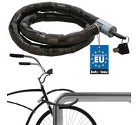 KOTARBAU® Candado de cadena para bicicletas y motos, 25 x 1000 mm, Antirobo, Candado de acero con llave tubular, Marón, Revestimiento de plástico protege de arañazos, Bicis, 2 llaves