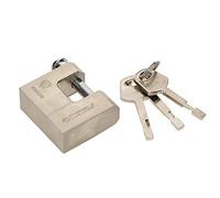 KOTARBAU® Candado rectangular monoblock 50 mm, Candado de alta seguridad, Candado con 3 llaves con cuerpo de latón y arco de acero endurecido, Candado de llave, Candado resistente antirobo, Monobloque