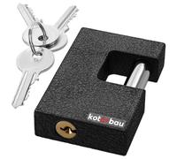 KOTARBAU® Candado rectangular monoblock 80 mm, Candado de alta seguridad, Candado con llaves con cuerpo de hierro y arco de acero endurecido, Candado de llave, Candado resistente antirobo, Monobloque