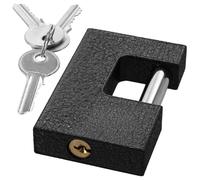KOTARBAU® Candado rectangular monoblock 90 mm, Candado de alta seguridad, Candado con llaves con cuerpo de hierro y arco de acero endurecido, Candado de llave, Candado resistente antirobo, Monobloque