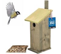 KOTARBAU® Casa Nido para Pájaros - Madera - 35 x 10 cm - Verde - Casita para Aves Exterior - Comida Pájaros Silvestres 0.5 kg - Casa De Madera