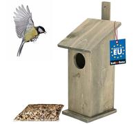 KOTARBAU® Casa Nido para Pájaros - Madera - 35x13,5 cm - Verde - Casita para Aves Exterior - Comida Pájaros Silvestres 0.5 kg - Casa De Madera