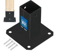 KOTARBAU® Casquillo atornillable, 50 x 50 mm, postes de madera cuadrada, casquillo de suelo, soporte para vallas, soporte para postes, ancla, galvanizado en caliente, recubrimiento en polvo