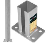 KOTARBAU® Casquillo atornillable para postes, 70 x 70 mm, de acero galvanizado en caliente, soporte para postes, anclaje de hormigón, soporte para postes, soporte de suelo, soporte para vigas, poste