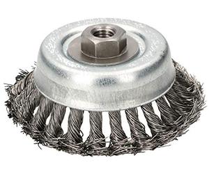 KOTARBAU® Cepillo de alambre trenzado 120mm, Cepillo de copa con alambre, Rosca M14, Cepillo para amoladoras angulares, Apto para metal y piedra, Cepillo de vaso para eliminar musgo, suciedad y óxido