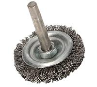 KOTARBAU® Cepillo de Disco de Alambre 40mm, Cepillo para Metales y Piedra, Cepillo metálico para Taladro, Cerdas onduladas, Cepillo para Limpiar y Eliminar el óxido, Pintura, Vástago Redondo de 6 mm