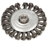 KOTARBAU® Cepillo de Disco de Alambre Trenzado 125mm con Rosca M14, Cepillo para Metales y Piedra, Cepillo metálico para amoladoras angulares, Cepillo Redondo para Limpiar el óxido, Pintura