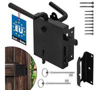 KOTARBAU cerradura de caja de 65 mm, izquierda negra, con recubrimiento de polvo, rosca y empuje, mango de acero inoxidable, resistente