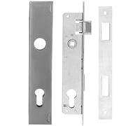 KOTARBAU® Cerradura de embutir para puertas de acero 90/20 mm + carcasa de acero galvanizado, derecha e izquierda, cerradura de cilindro universal