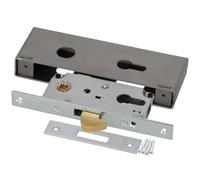 KOTARBAU® Cerradura para embutir para bombín, Cerraduras para puertas correderas 72/30, Cerradura con caja, Cerradura de acero inox, Cerrojo pico de loro, Herraje de seguridad para puertas