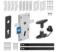 KOTARBAU® Cerradura para puertas de garaje batientes, puertas de almacenes, rejas, Cerradura de embutir, Cerradura para puertas y portones 60 mm, Cerradura horizontal - juego completo