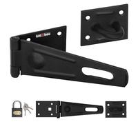 KOTARBAU® Cerrojo de 150 x 75 mm con candado de acero recubierto de polvo negro, cerrojo de seguridad, pestillo de seguridad, cerrojo de puerta de jardín, pestillo para puerta de jardín, cerrojo para