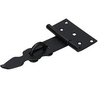 KOTARBAU® Cerrojo de puerta con aldaba, 190 mm, Acero, Recubrimiento en polvo, Negro, Cierre para puertas, portones, Pestillo