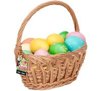 KOTARBAU® Cesta de mimbre con asa para niños, cesta de Pascua redonda y ligera, 230 x 200 mm, cesta trenzada con asa