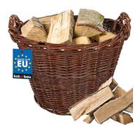 KOTARBAU® Cesta de mimbre con asas, Ø 50 mm, Redonda, Color Marrón, Maceta, Macetero, Cesta decorativa, Almacenamiento, Tiesto para plantas y flores, Rústico