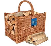 KOTARBAU® Cesta Leña Chimenea - Mimbre - 45 x 29 x 45 cm - Marrón - Capazo para Leña - Cesta de Mimbre - con Asa - Rectangular - Natural - Robusto