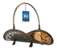 KOTARBAU® Cesta metálica para leña, con asa de transportar, de leña elegante, para chimenea, Cesto leñero metal interior