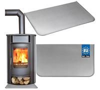KOTARBAU® Chapa para Chimenea 60x40cm, Alfombrilla Protectora para Chimenea | Protector Suelo Chimenea de Acero, Protector Suelo Estufa Leña, Resistente al Calor, Acero Galvanizado, Plata
