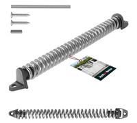 KOTARBAU® Cierrapuertas de jardín 28 cm cierrapuertas de jardín galvanizado acero plateado muelle de puerta muelle de tracción muelle de cierre de puerta exterior