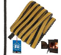 KOTARBAU® Cinta Chimenea Alta Temperatura - Fibra De Vidrio - 10 x 4 mm - Negro - Junta Cristal Chimenea - 2.5 m - Cinta Ignifuga para Chimeneas - Resistente Al Calor - Junta Puerta Estufa de Pellets