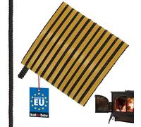 KOTARBAU® Cinta Chimenea Alta Temperatura - Fibra De Vidrio - 7 x 3 mm - Negro - Junta Cristal Chimenea - 2.5 m - Cinta Ignifuga para Chimeneas - Resistente Al Calor - Junta Puerta Estufa de Pellets