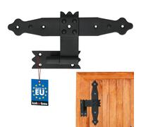 KOTARBAU® Bisagra central, Herraje para contraventanas, puertas y portones, Bisaga decorativa 240 mm, Bisagras para contraventanas de madera, Bisagra negra, Bisagra para atornillar