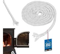 KOTARBAU® Cinta de sellado para hornos, chimeneas y estufas, 8 x 8 mm - 2m, Tira de fibra de vidrio, Cuerda resistente al calor, Junta de puerta, Burlete aislante ignífugo