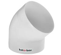 KOTARBAU® Codo de tubería de conducto de 45 grados, Ø 125 mm, Conector de ABS para Sistema de Ventilación, Tubo de plástico, Conector de curva, Conducto de Ventilación, Codo redondo, Blanco