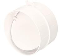 KOTARBAU® Conector con válvula antirretorno, Tubería de conducto, 100 mm, Plástico para Sistema de Ventilación, Tubo de plastico, Conducto, Tubo redondo, Conexión de tubos, Blanco, Valvula antiretorno