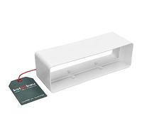 KOTARBAU® Conector para sistemas de ventilación, 205 mm x 60 mm, canal plano, conector de tubo rectangular, color blanco, conducto de salida efectivo, pieza de plástico de ventilación