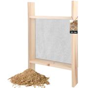 KOTARBAU® Cribas de Arena - Cedazo Arena - 2 x 2 mm - Tamizador Tierra - Acero y Madera - 80x50 cm - Negro Natural - Criba de Paso - Robusto Cedazo para Tierra