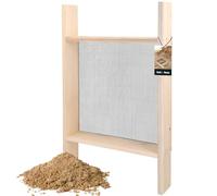 KOTARBAU® Cribas de Arena - Cedazo Arena - 3 x 3 mm - Tamizador Tierra - Acero y Madera - 80x50 cm - Negro Natural - Criba de Paso - Robusto Cedazo para Tierra