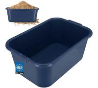 KOTARBAU® Cubo de mortero cuadrado de 45 L, color azul oscuro, de plástico, para mortero, para alimentos, para construcción, cubo de mortero, barril de cocina, cuadrado, para albañilería