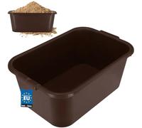 KOTARBAU® Cubo de mortero cuadrado de 45 L, color marrón, de plástico, para mortero, para alimentos, para construcción, cubo de mortero, barril, cuadrado, para albañilería